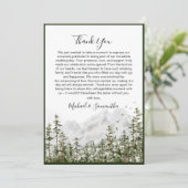 Wasserfarbenwald Rustikale Hochzeit Dankeskarte (Stehend Vorderseite)