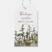 Wasserfarbenwald Rustikale Hochzeit Geschenkanhänger (Vorderseite)