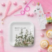 Wasserfarbenwald Rustikale Hochzeit Pappteller (Party)