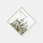 Wasserfarbenwald Rustikale Hochzeit Serviette (Ecke)