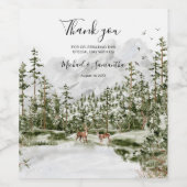 Wasserfarbenwald Rustikale Hochzeit Weinetikett (Einzelnes Label)