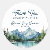 Wasserfarbenwald Rustikales Abenteuer Runde Runder Aufkleber (Vorderseite)