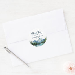 Wasserfarbenwald Rustikales Abenteuer Runde Runder Aufkleber