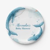 Wasserfarbenwald unter dem Meer Pappteller (Vorderseite)