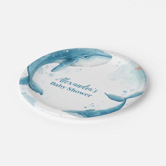 Wasserfarbenwald unter dem Meer Pappteller (Schrägansicht)