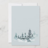 Wasserfarbenwald Wälder Pinienbäume Hochzeit Einladung (Rückseite)