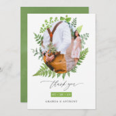 Wasserfarbenwald Waldlandschaft Hochzeit Dankeskarte (Vorne/Hinten)