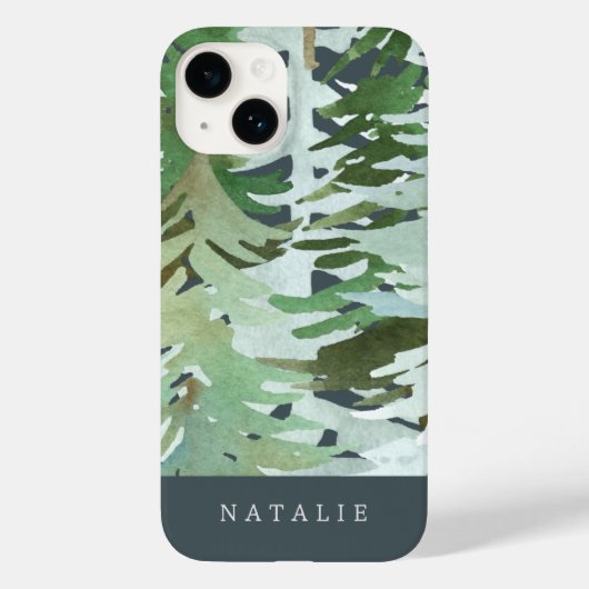 Wasserfarbenwald Winter personalisiert iPhone Gehä Case-Mate iPhone Hülle (Rückseite)