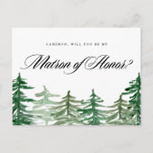 Wasserfarbenwald wird mein Ehrentrick sein Einladungspostkarte (Vorderseite)