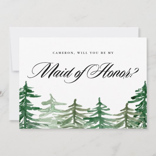 Wasserfarbenwald wird meine Trauzeugin sein (Vorderseite)