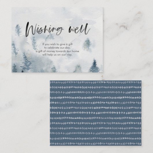 Wasserfarbenwald-Wunschkarte Begleitkarte (Vorne/Hinten)