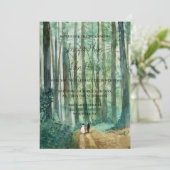 Wasserfarbenwaldlandschaft handbemalt einladung (Stehend Vorderseite)