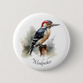 Wasserfarbenwaldspecht Button (Vorderseite)