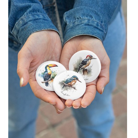 Wasserfarbenwaldspecht Button