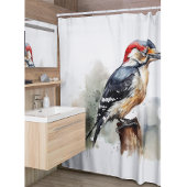 Wasserfarbenwaldspecht Duschvorhang