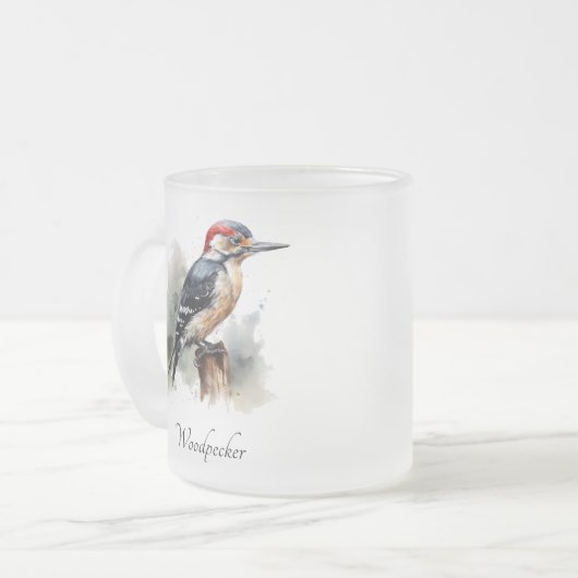 Wasserfarbenwaldspecht Mattglastasse (Vorderseite Links)