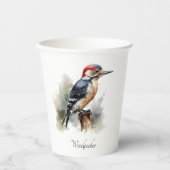 Wasserfarbenwaldspecht Pappbecher (Vorderseite)
