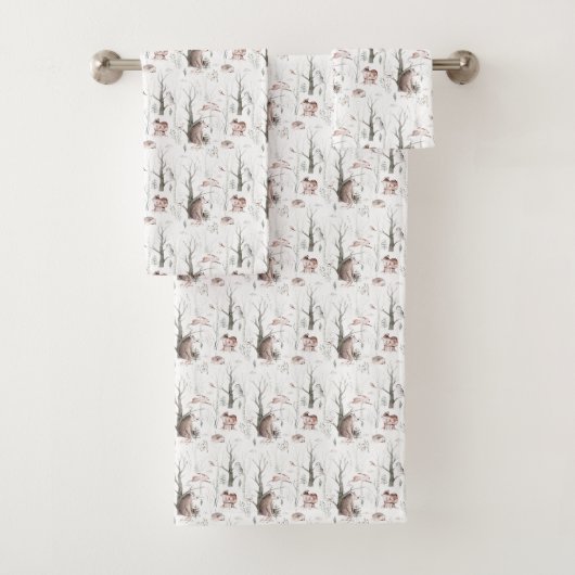 Wasserfarbenwaldtiere Badhandtuch Set (Insitu)