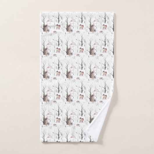 Wasserfarbenwaldtiere Badhandtuch Set (Handtuch)