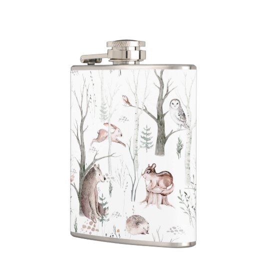 Wasserfarbenwaldtiere Flachmann (Links)