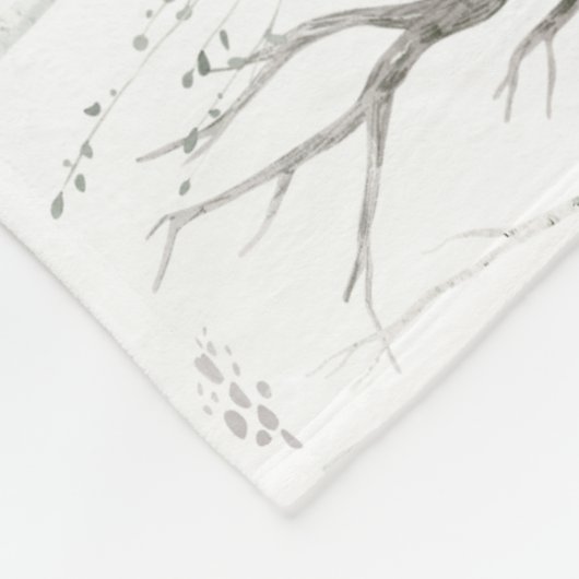 Wasserfarbenwaldtiere Fleecedecke (Ecke)