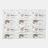Wasserfarbenwaldtiere Geschirrtuch (Horizontal)