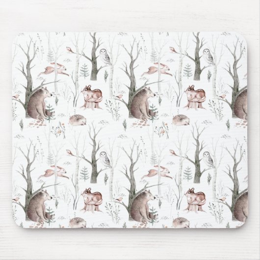 Wasserfarbenwaldtiere Mousepad (Vorne)