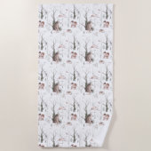 Wasserfarbenwaldtiere Strandtuch (Vorderseite)