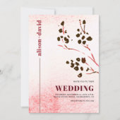 Wasserfarbenwäsche und Zweig Japandi QR Code Hochz Einladung (Vorderseite)