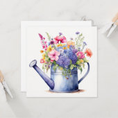 Wasserfarbenwasser Dose und Sommer-Blume Karte (Vorderseite/Rückseite Beispiel)