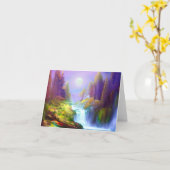 Wasserfarbenwasserfall individuell anpassbar karte (Gelbe Blume)