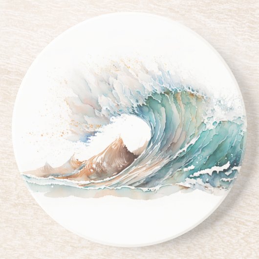 Wasserfarbenwelle Getränkeuntersetzer (Vorne)