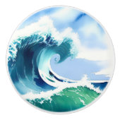 Wasserfarbenwelle Keramikknauf (Vorderseite)