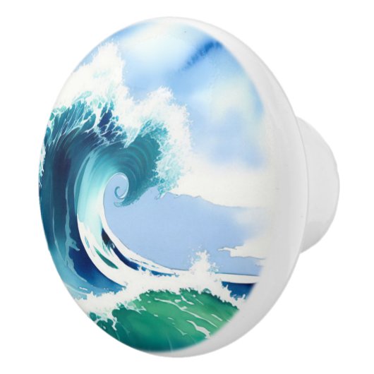 Wasserfarbenwelle Keramikknauf (Rechts)
