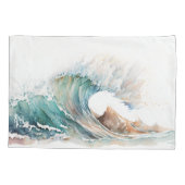 Wasserfarbenwelle Kissenbezug (Rückseite-Links)