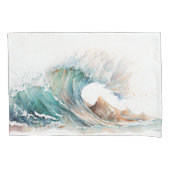 Wasserfarbenwelle Kissenbezug (Vorderseite-Links)