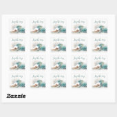 Wasserfarbenwelle mit Angebot Quadratischer Aufkleber (Blatt)