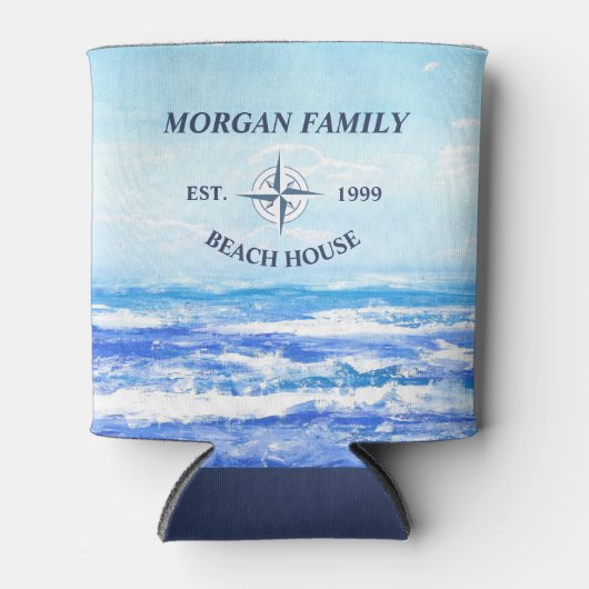 Wasserfarbenwellen Dosenkühler (Vorderseite)