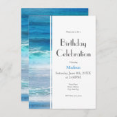 Wasserfarbenwellen Einladung (Vorne/Hinten)