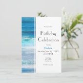 Wasserfarbenwellen Einladung (Stehend Vorderseite)