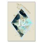 Wasserfarbenwellen Elegante Hochzeitskarte Tischnummer (Rückseite)