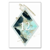 Wasserfarbenwellen Elegante Hochzeitskarte Tischnummer (Rückseite)