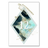 Wasserfarbenwellen Elegante Hochzeitskarte Tischnummer (Vorderseite)