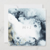 Wasserfarbenwellen Foto Save the Date Karte (Rückseite)