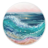 Wasserfarbenwellen Keramikknauf (Vorderseite)