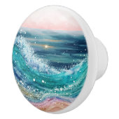 Wasserfarbenwellen Keramikknauf (Rechts)