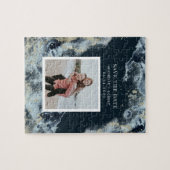 Wasserfarbenwellen Küsten Save the Date Foto jigsa Puzzle (Horizontal)