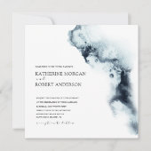 Wasserfarbenwellen Minimalistische Einladung zur H (Vorderseite)