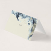 Wasserfarbenwellen Minimalistische Hochzeitskarte (Rückseite)
