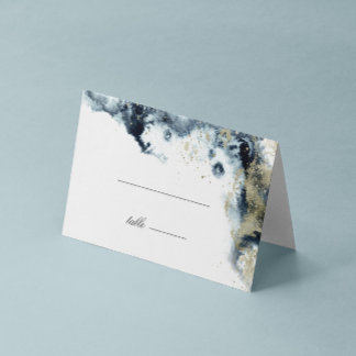 Wasserfarbenwellen Minimalistische Hochzeitskarte